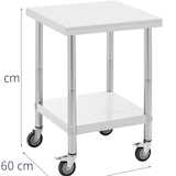thumbnail of Royal Catering Edelstahltisch mit Rollen - PREMIUM - 60 x 60 cm - 120 kg -