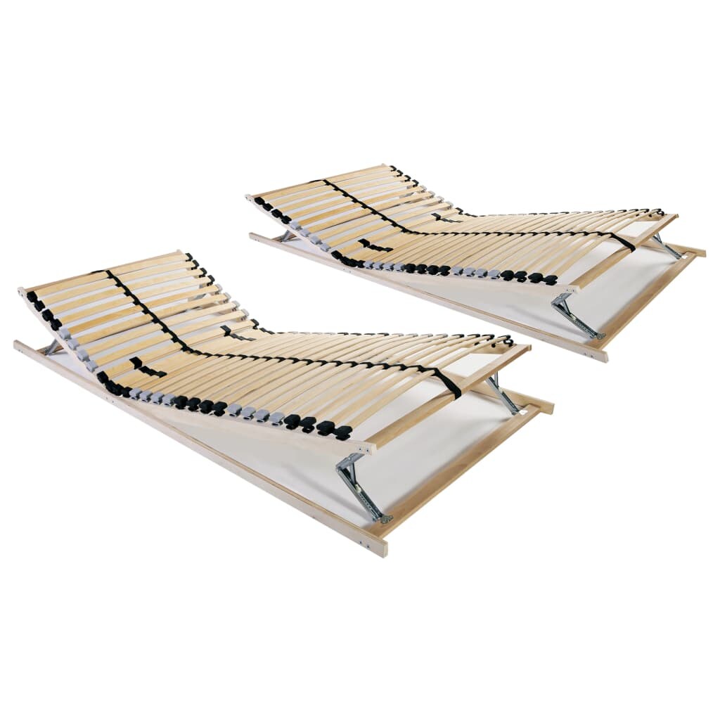 vidaXL Lattenbodems 2 stuks met 28 latten 7 zones 70 x 200 cm