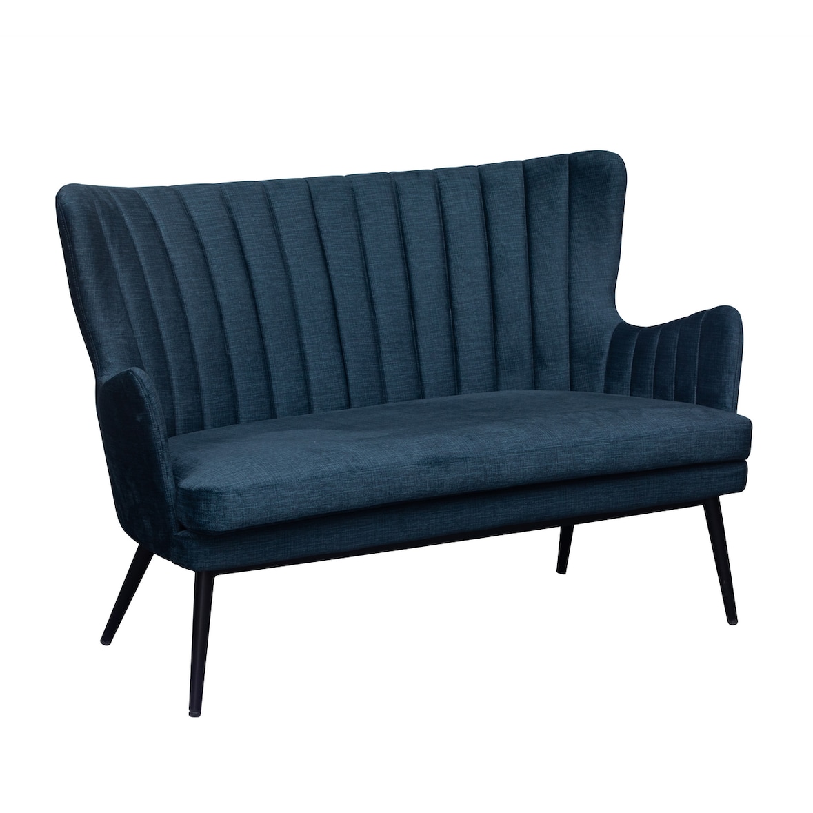 METRO PROFESSIONAL Canapé 2 places Navari, acier/polyester, 130 cm, bleu/noir
