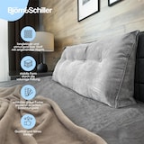 thumbnail of Björn&Schiller Rückenkissen grau 160 cm - Lesekissen für Bett und Sofa Rückenpolster für die Wand groß mit waschbarem Bezug