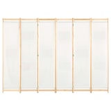 thumbnail of Helloshop26 - Paravent séparateur de pièce cloison de séparation décoration meuble 6 panneaux crème 240 x 170 x 4 cm tissu 0802082