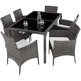 thumbnail of tectake Salon de jardin 6 places avec housse de protection - gris/blanc - 404321