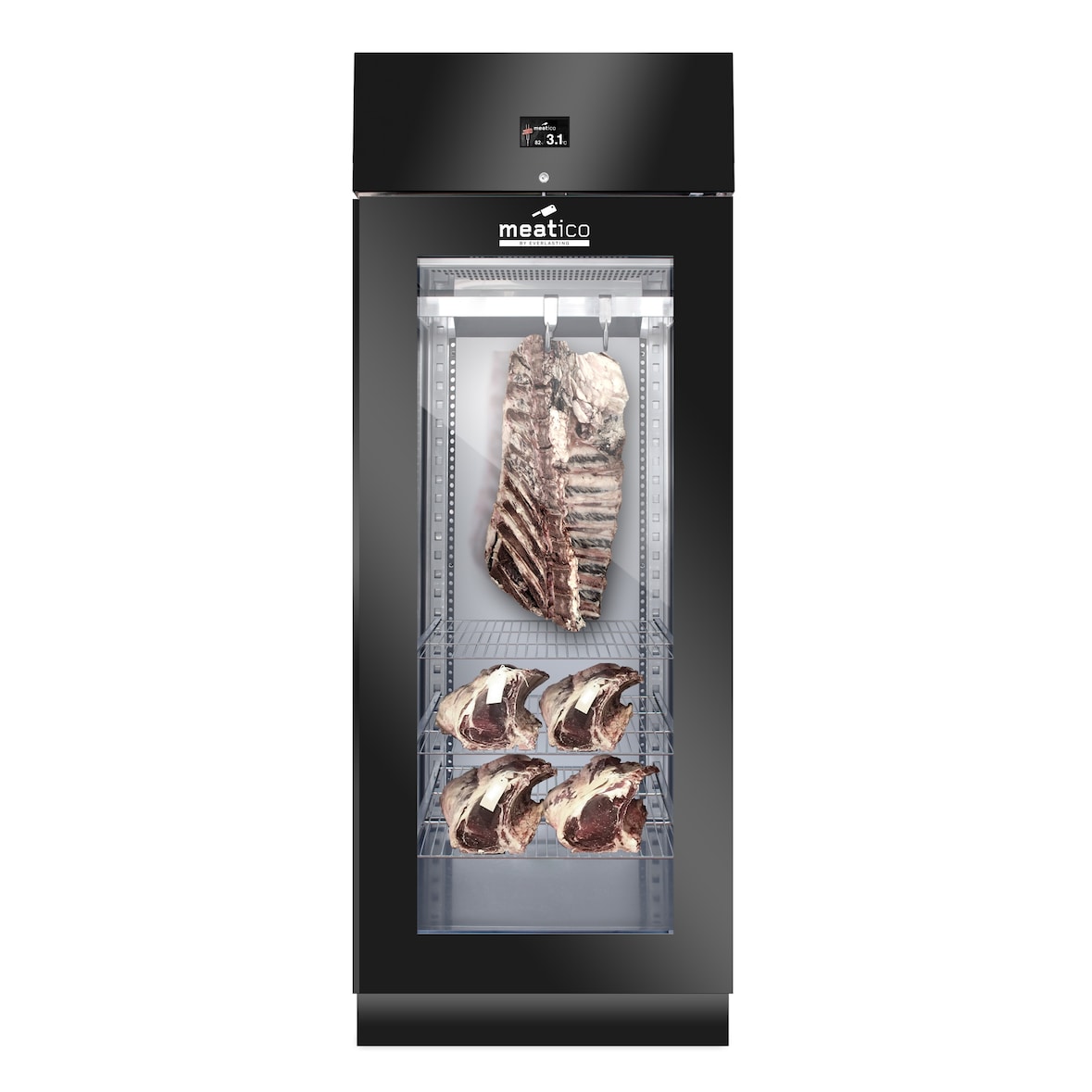 Armadio frollatura carne meatico meat 700 black 150 kg temperatura 0°/+10° C umidità 40%-90% lampada UV AC9F08