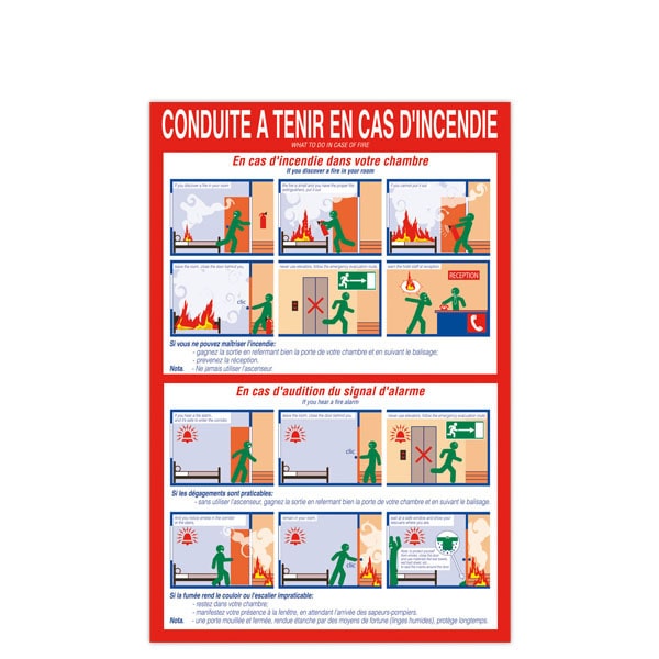 Pancarte "CONSIGNES INCENDIE" - 20x30cm  - Etiq-Etal