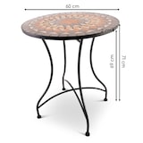 thumbnail of Mosaiktisch 60 cm Ø, mediterraner Garten- & Terrassentisch, 71 cm hoch, Braun-Orange-Beige, Raburg Mayla