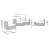thumbnail of vidaXL 4-tlg. Garten-Lounge-Set mit Auflagen Poly Rattan Braun