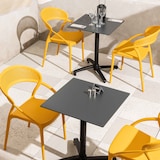 thumbnail of Lot de 4 chaises de terrasse jaune moutarde