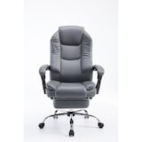 thumbnail of Décoshop26 - Fauteuil de bureau ergonomique en synthétique gris avec repose-pieds et accoudoirs BUR10380