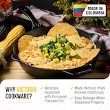 thumbnail of Sartén Hierro Fundido Curado Diseño Calaca Inducción 30cm Apta Fuego, Horno Cast Iron Skillet, Victoria, Calaca Negro