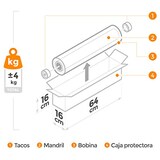 thumbnail of Rollo papel kraft embalaje 62mx100m [verjurado, 1ª calidad] marrón. Bobina grande papel estraza [fp fiesta paper]