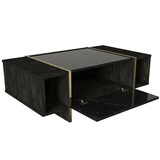 thumbnail of Dmora Wohnzimmertisch Dpagliar, Niedriger Wohnzimmertisch, Kaffeeregal, Couchtisch für Sofa, 104x60h37 cm, Schwarz und Gold