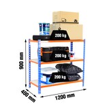 thumbnail of SimonRack Scaffali Metallo Garage 900x1200x400 mm, 3 Niveaux, Ripiani in Legno, 200 kg per Ripiano, Blu/Arancione/Legno – Maderclick