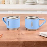 thumbnail of Kaffee/Espresso Becher, 2-teilig, hellblau, matt, 150 ml