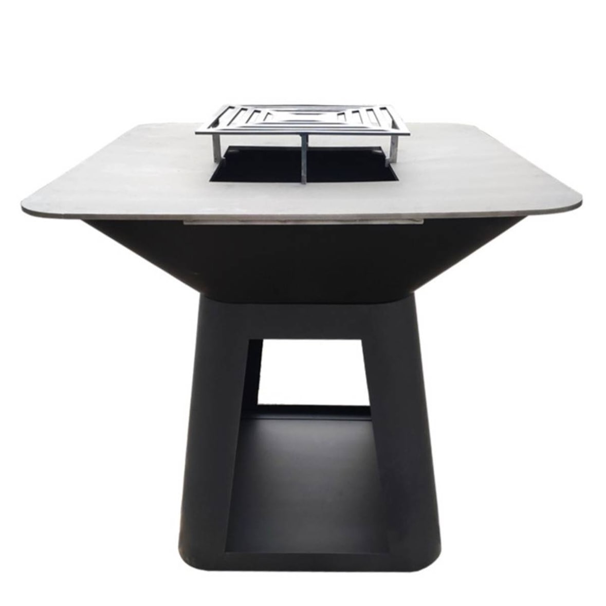 Brasero AHL en acier galvanisé finition noire avec plancha carrée 100cm