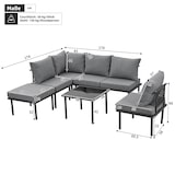 thumbnail of Merax Gartenlounge-Set, 6 Sitzer frei-kombinierbar Gartenmöbel aus Seil Tischplatte aus Glas, grau