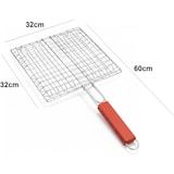 thumbnail of Grelhador portátil dobrável em aço inoxidável com cabo de madeira 32x32-60cm COSHANO