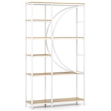 thumbnail of Helloshop26 - Modernes Bücherregal mit 6 Ebenen 100 x 30 x 177 cm mit halbmondförmigem Design aus naturbelassenem Metall 20_0017722