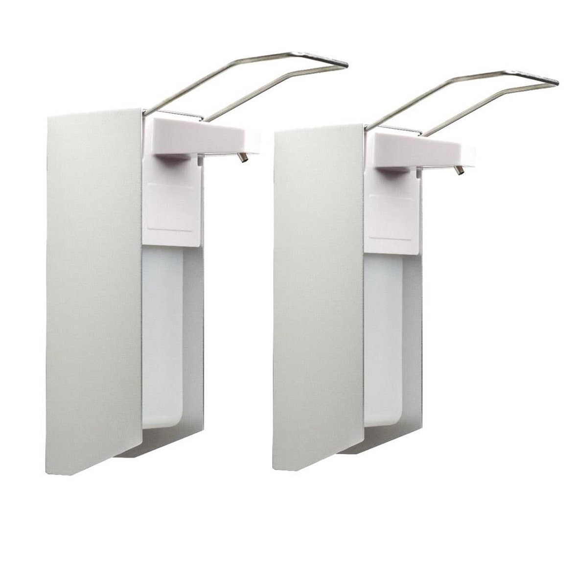 2 Desinfektionsspender | Alu/Kunststoff | 1000 ml | langer Hebel | Wandspender