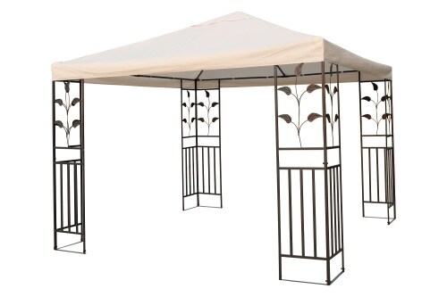 Lex Metallpavillon 3x3 m Pavillon Pergola Gartenpavillon Partyzelt Festzelt stabil beige : Beige