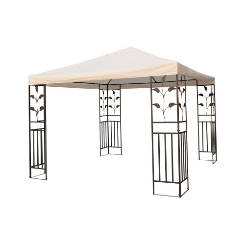 Metallpavillon 3x3 m Pavillon Pergola Gartenpavillon Partyzelt Festzelt stabil beige : Beige