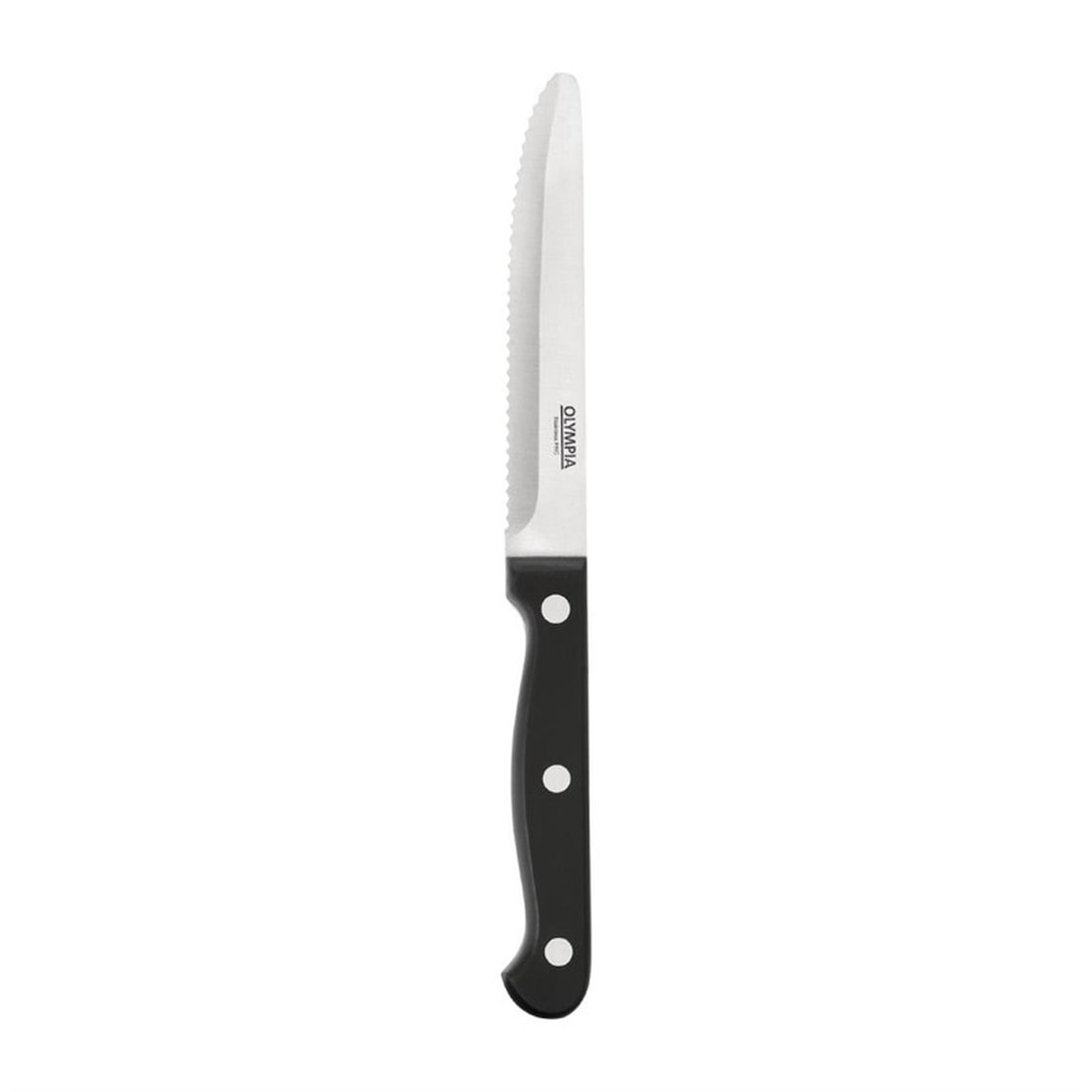 Olympia Steakmesser mit runder Spitze | schwarz | 21,5cm | 12 Messer