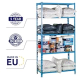 thumbnail of PROREGAL Schwerlastregal BIG MULI | HxBxT 200x110x30cm | 5 Fachböden | Fachlast 200kg | Blau | Lagerregal Kellerregal Werkstattregal Metallregal