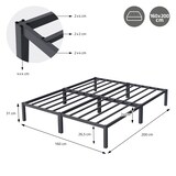 thumbnail of ML-Design Metallbett 160x200 cm Anthrazit | Stahlrahmen mit Lattenrost, robustes Doppelbett, Ehebett, Jugendbett, Gästebett