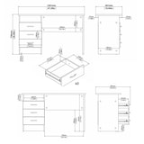 thumbnail of WellHome - Mesa de Escritorio con 3 Cajones en color Roble 121 x 49 x 73 cm - Duero Oak