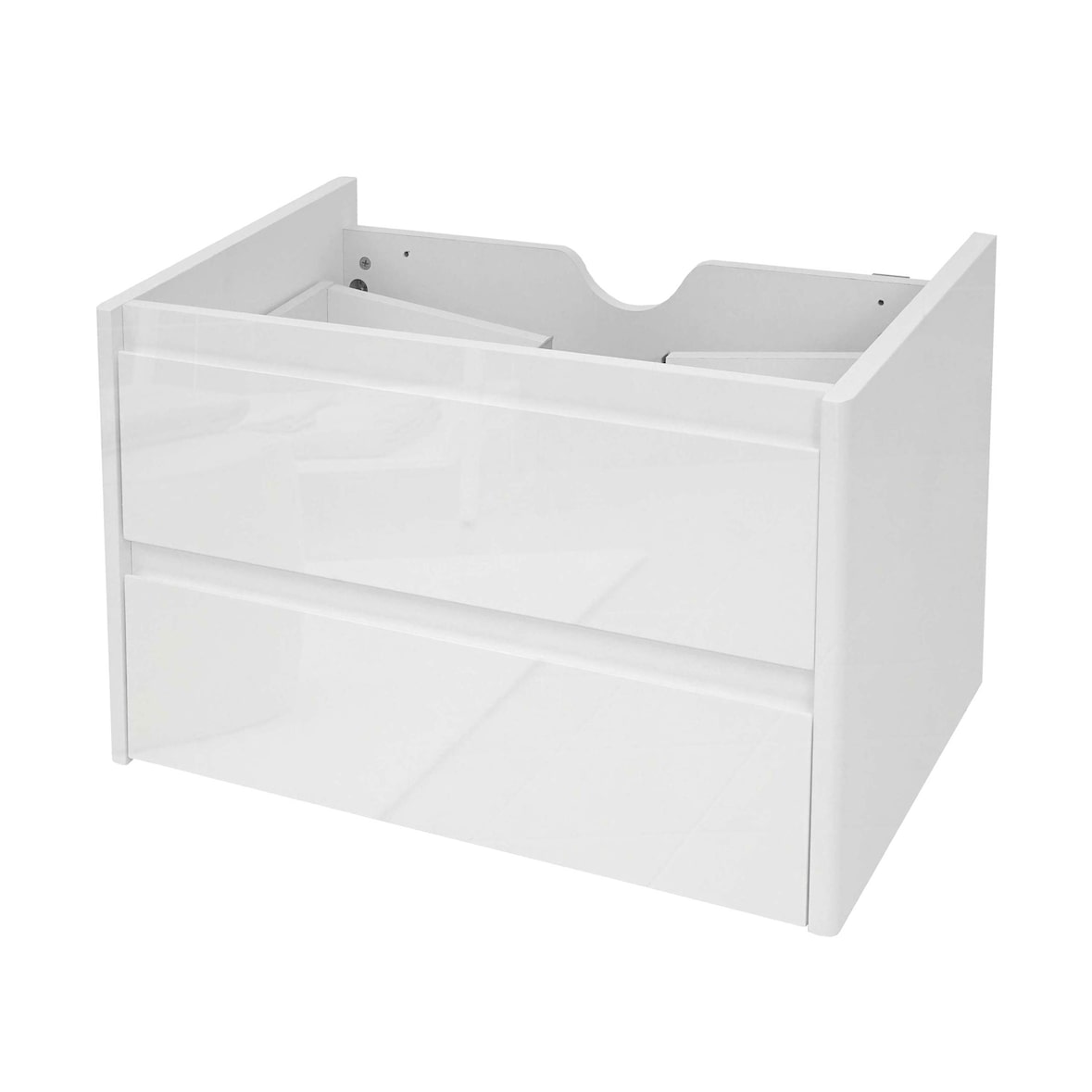 Waschbeckenunterschrank HWC-B19, Waschtischunterschrank Waschtisch Badezimmer, hochglanz Soft-Close 50x60cm ~ weiß