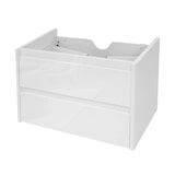 thumbnail of Waschbeckenunterschrank HWC-B19, Waschtischunterschrank Waschtisch Badezimmer, hochglanz Soft-Close 50x60cm ~ weiß