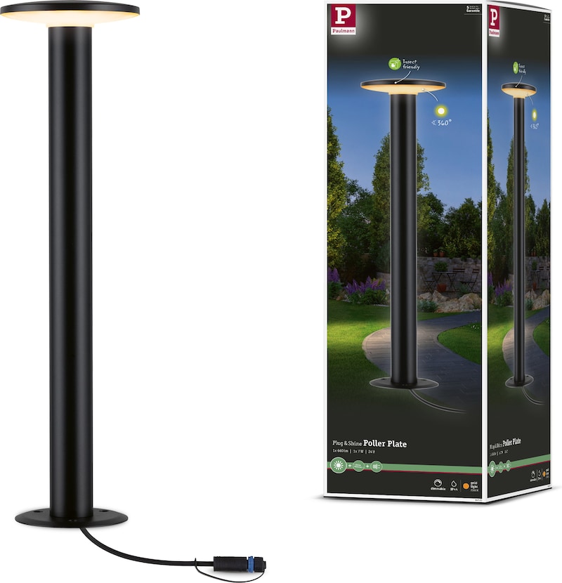 Un lampadaire noir avec un cordon.