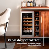 thumbnail of EVVO Vinoteca para 15 botellas VT15 Inox, compresor de alto rendimiento, 5–18ºC regulable, silenciosa 41 dB, panel táctil, luz LED interior