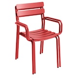 thumbnail of Terrassensessel aus dunkelrotem Aluminium