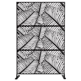 thumbnail of Dekoratives Metallpaneel, Trennwand für Außen- oder Innenbereich, Sichtschutzwand, Paravent aus Stahl, modernes Design – Schwarz/Palmenblätter