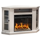 thumbnail of Lareira elétrica lareira de canto MADISON em madeira branca L126 x D78 x H83