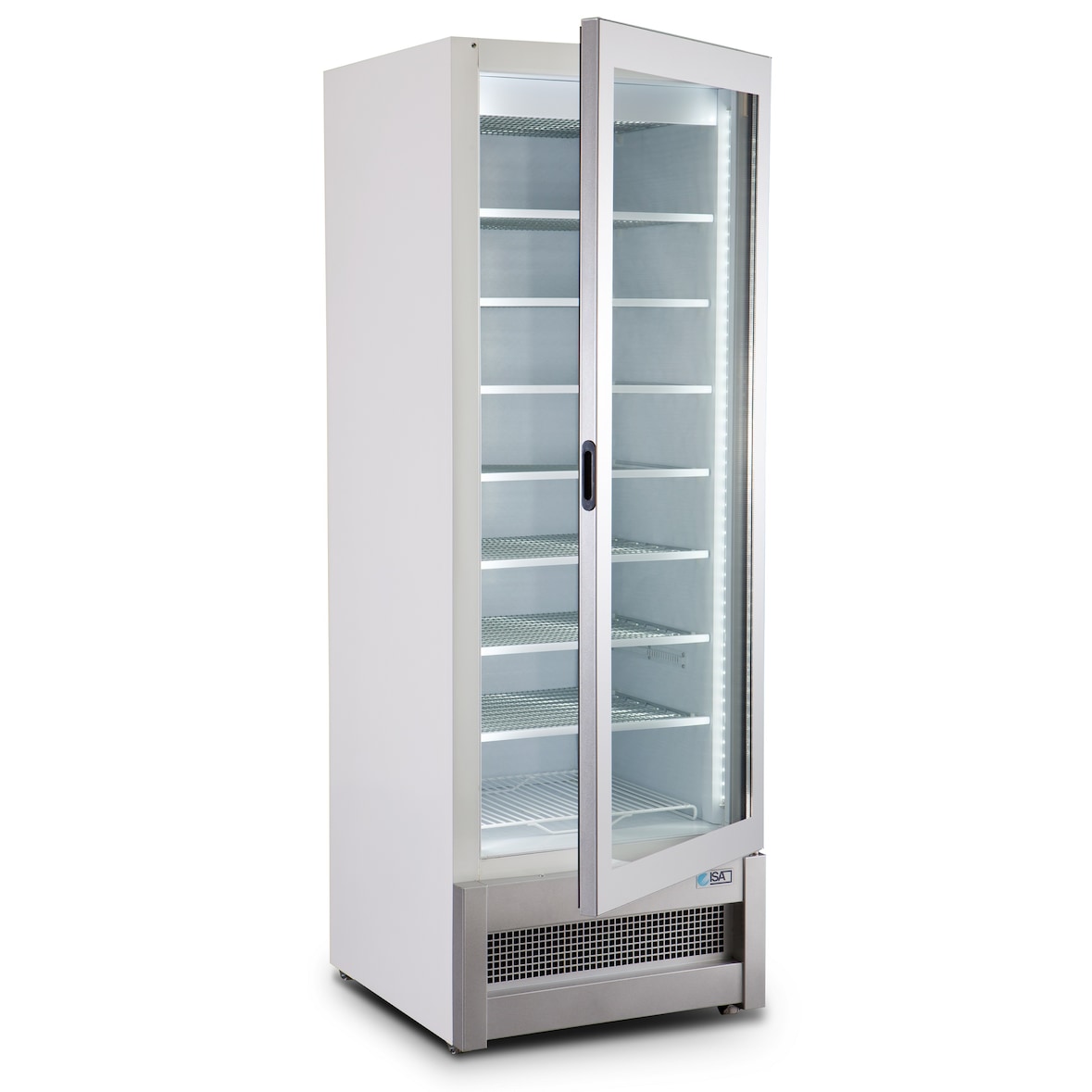 Tiefkühlschrank BELUGA | Statische Kühlung & 7x feste Gitter | 353 Liter, HxBxT 193,5x52x74cm | -18°C | Weiß | + CHEFGASTRO Geschirrtuch