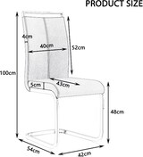 thumbnail of Freischwinger Stuhl Set 4 Schwarz 100x54x42 cm mit Kunstleder Bezug verchromtem Metallgestell Griffloch hoher Lehne und 120 kg Belastbarkeit