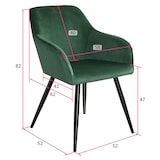 thumbnail of tectake Ensemble de 2 chaises cuir synthétique aspect velours vert foncé/noir - 404026