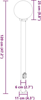 thumbnail of vidaXL Pollerleuchte mit Auslass 120 cm Schwarz IP44