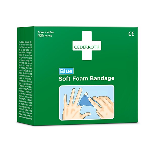 10x Cederroth Soft Foam Bandage 4,5 m x 6 cm blau