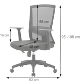 thumbnail of SIHOO Bürostuhl Schreibtischstuhl, ergonomische S-förmige Rückenlehne, atmungsaktiv verstellbare Taillenstütze ~ grau