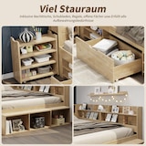 thumbnail of Kinderbett 140x200 cm mit Stauraum und Lattenrost – multifunktionales Design in Naturholz für ordentliches Kinderzimmer