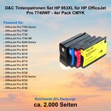 thumbnail of D&C Tintenpatronen Set HP 953XL für HP OfficeJet Pro 7740WF - 4er Pack CMYK