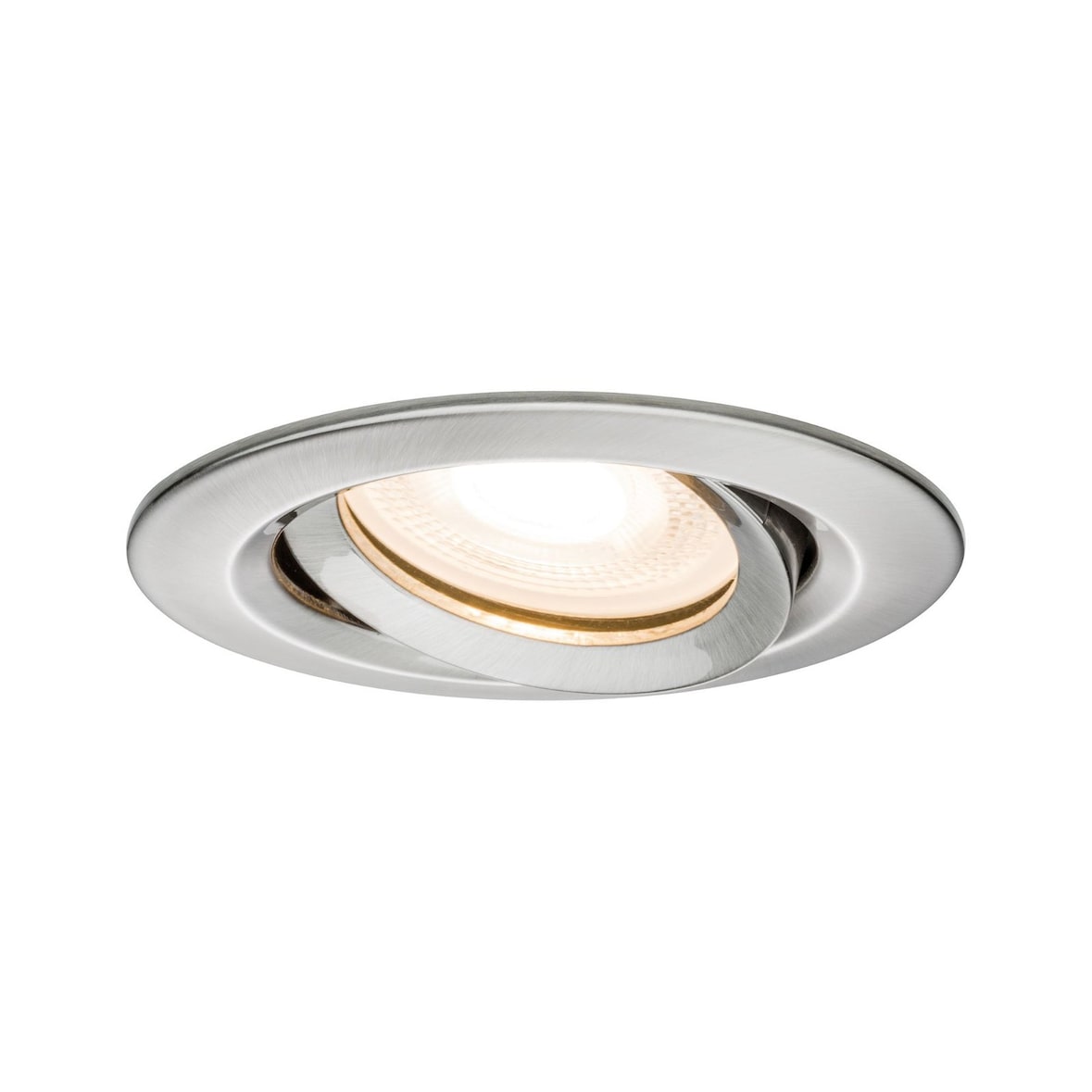 Paulmann Spot encastré LED Nova Plus Luminaire individuel orientable IP65 rond 93mm 30° GU10 7W 460lm 230V gradable 2700K Acier brossé 92899