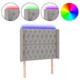 thumbnail of Décoshop26 - Testiera accessorio per camera da letto mobile LED 93 x 16 x 118/128 cm tessuto grigio chiaro TDL0201229