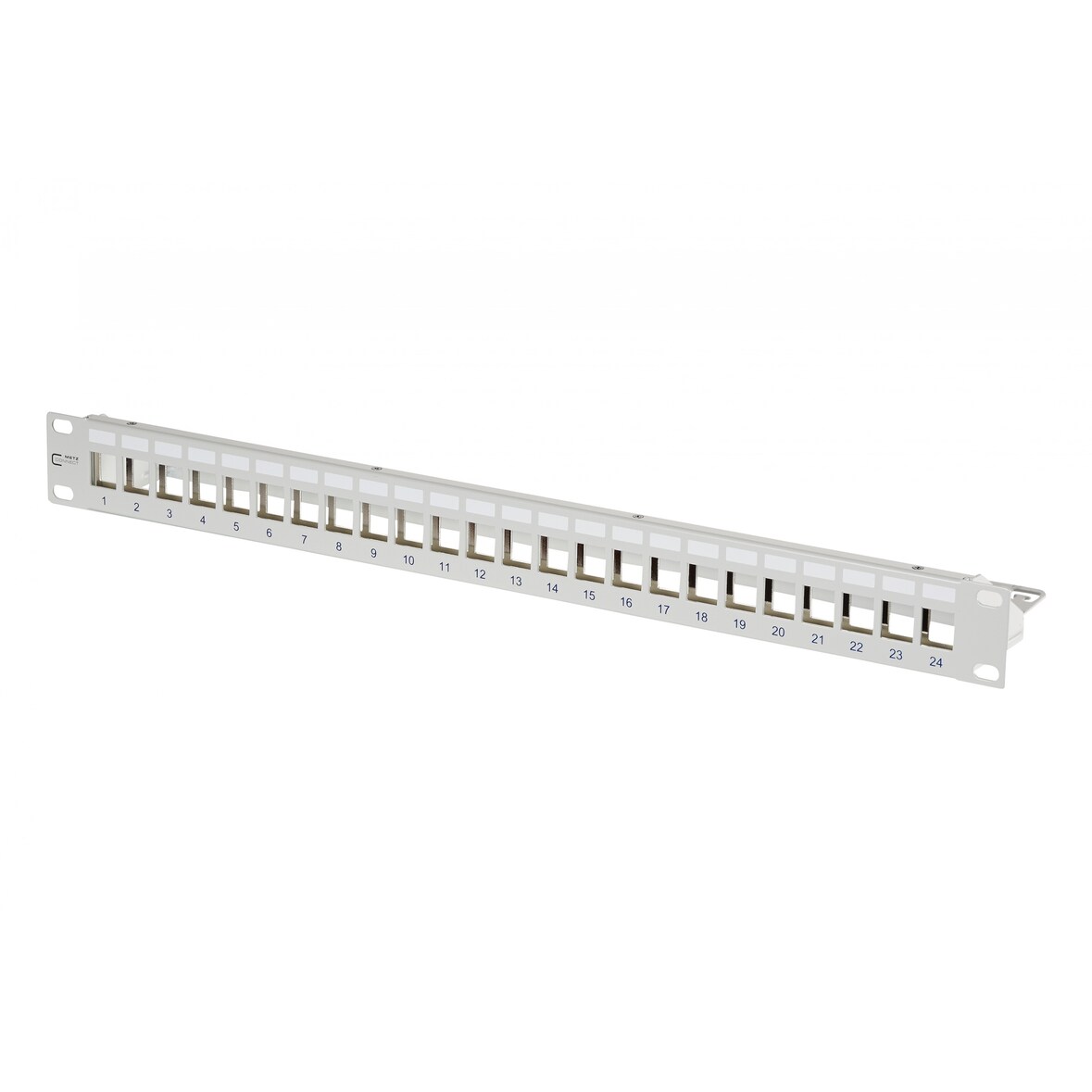 METZ CONNECT Keystone Modulträger 19" 24 Port 1HE lichtgrau, leer, geschirmt
