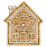 thumbnail of Lebkuchenhaus Teller mit Schornstein Steingut hellbraun Servier-Platte Kekse