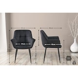 thumbnail of Lot de 2 chaises de salle à manger Roseville velours Noir