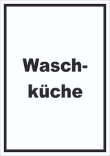 thumbnail of Waschküche Schild mit Text Waschraum hochkant A5 Rückseite selbstklebend