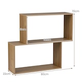 thumbnail of COSTWAY Librería de 3 niveles, estantería independiente de madera con 2 compartimentos en forma de cubo (natural)